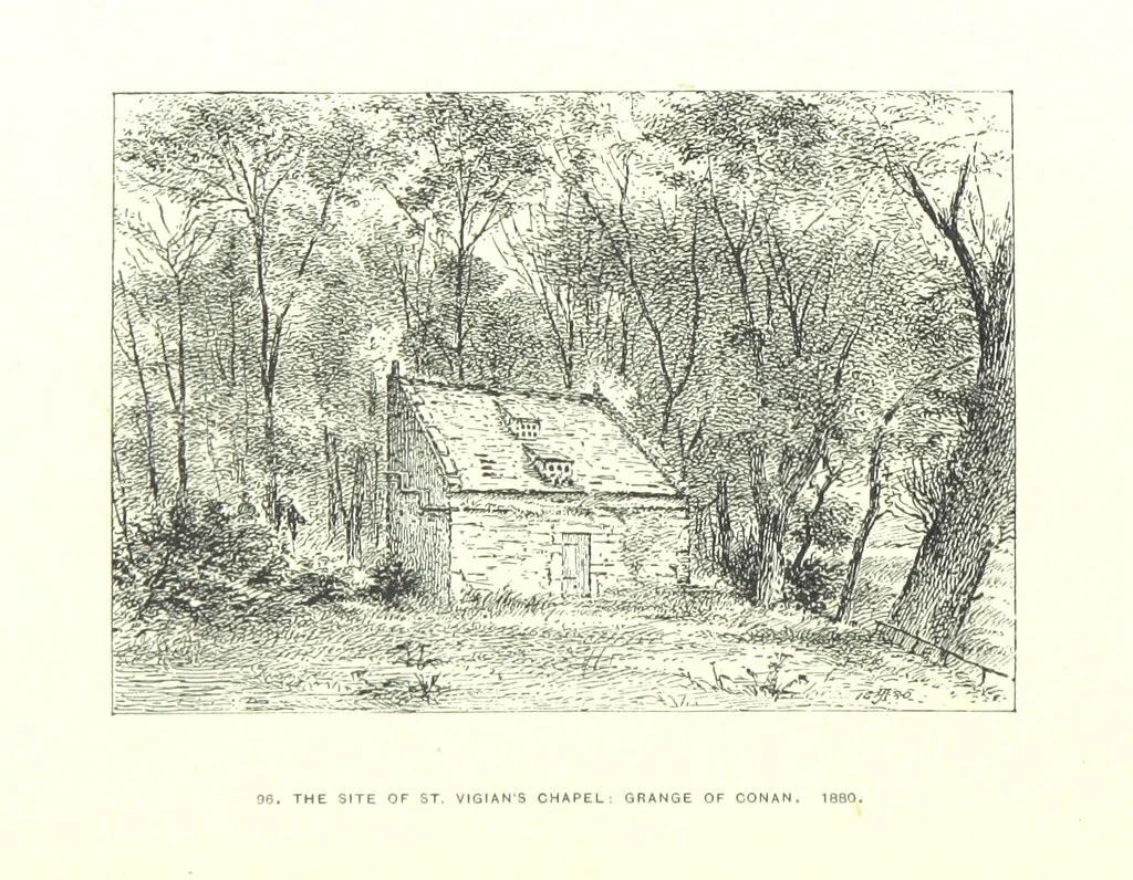 An illustration from Aberbrothock illustrated. Being the Round O etchings in miniature by John Adam. ... With ... notes by G. Hay, 1886, leaf 200
