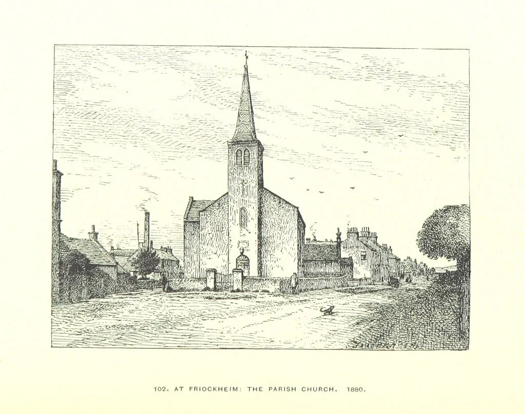 An illustration from Aberbrothock illustrated. Being the Round O etchings in miniature by John Adam. ... With ... notes by G. Hay, 1886, leaf 206