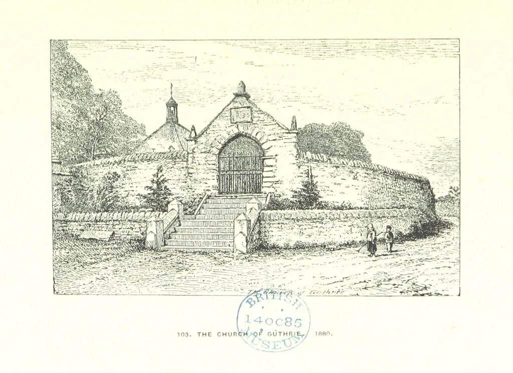 An illustration from Aberbrothock illustrated. Being the Round O etchings in miniature by John Adam. ... With ... notes by G. Hay, 1886, leaf 207