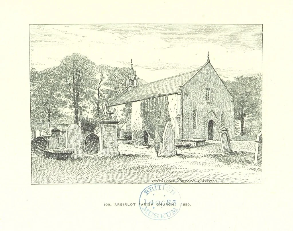 An illustration from Aberbrothock illustrated. Being the Round O etchings in miniature by John Adam. ... With ... notes by G. Hay, 1886, leaf 213