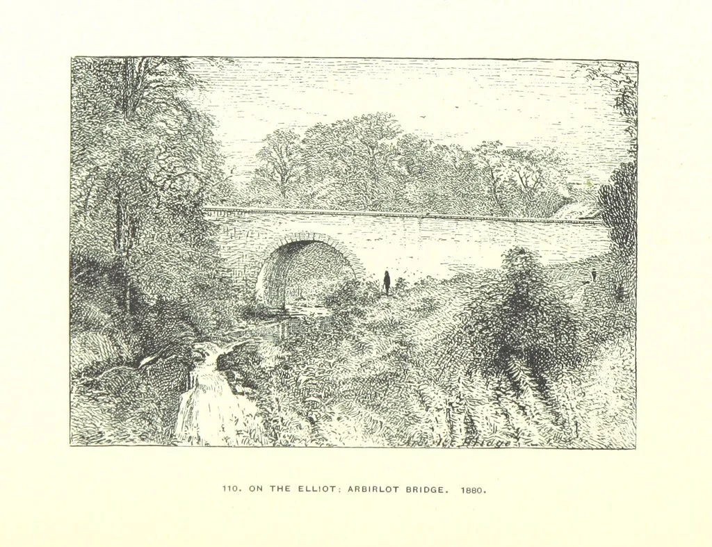An illustration from Aberbrothock illustrated. Being the Round O etchings in miniature by John Adam. ... With ... notes by G. Hay, 1886, leaf 214