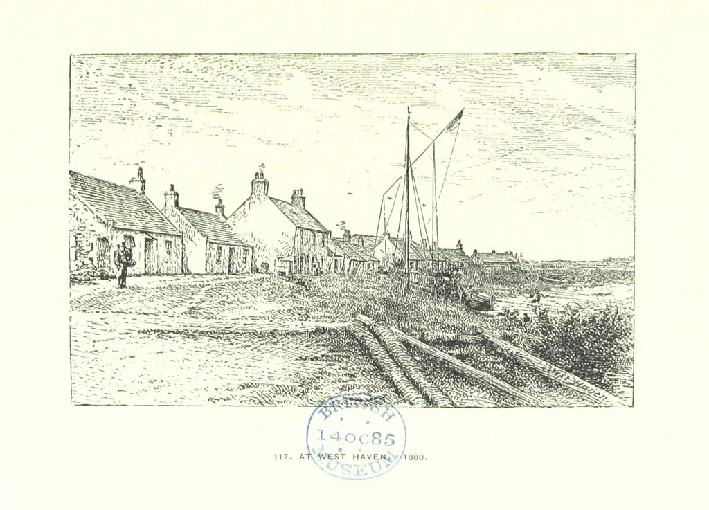 An illustration from Aberbrothock illustrated. Being the Round O etchings in miniature by John Adam. ... With ... notes by G. Hay, 1886, leaf 221