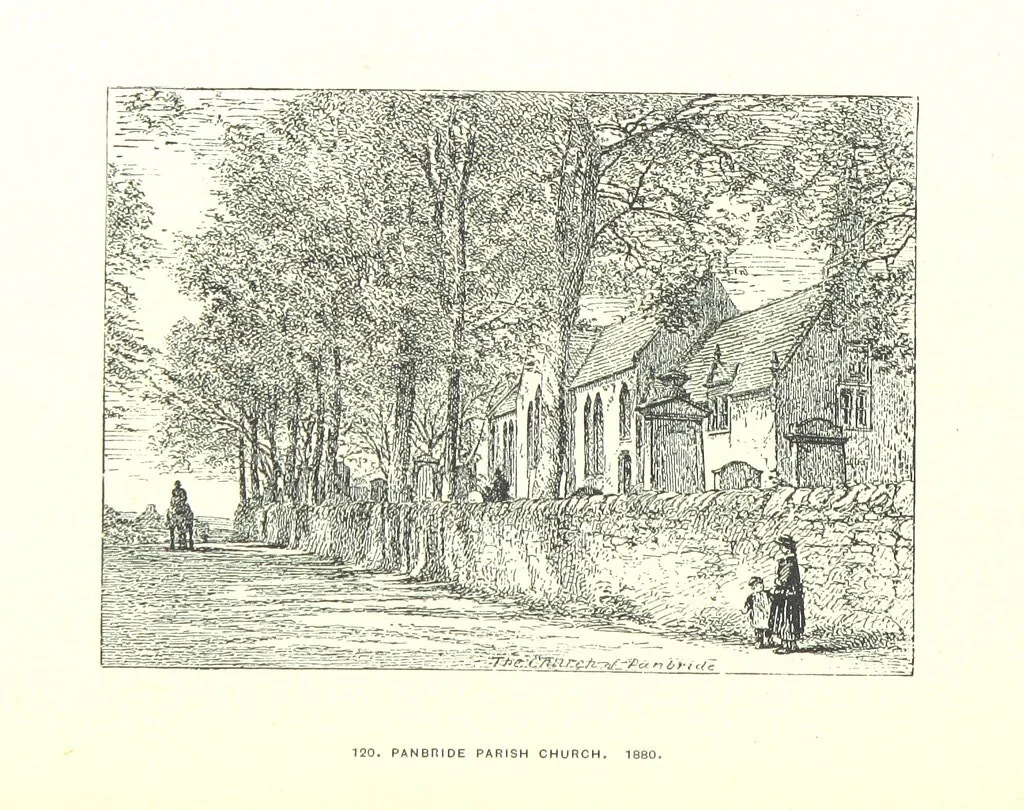 An illustration from Aberbrothock illustrated. Being the Round O etchings in miniature by John Adam. ... With ... notes by G. Hay, 1886, leaf 224