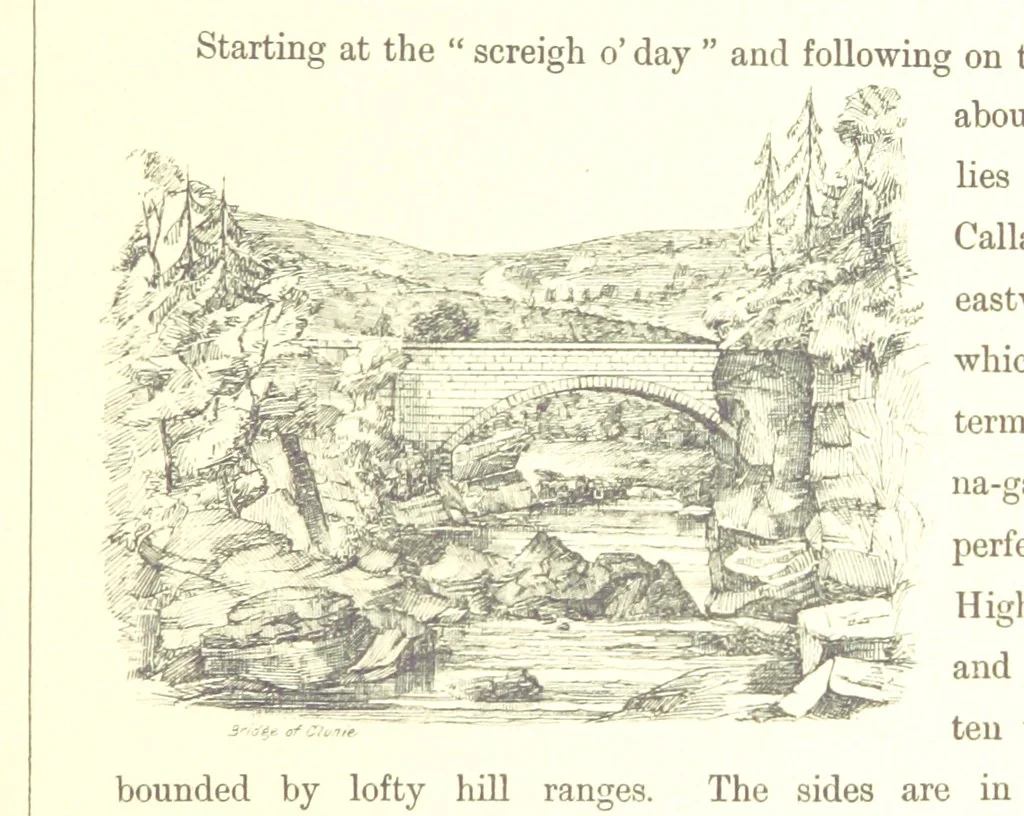 An illustration from The Scenery of the Dee, with pen and pencil. Illustrated by A. Gibb ..., further illustrated and described by J. M. H, 1884, leaf 107