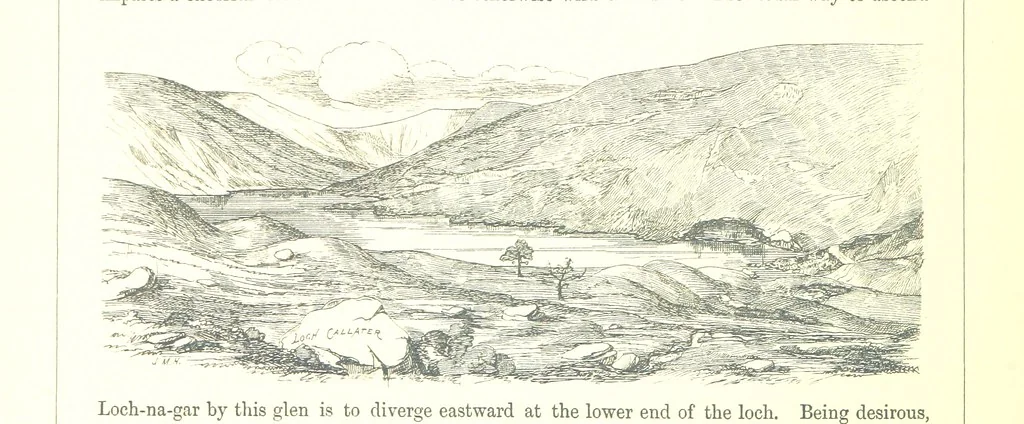 An illustration from The Scenery of the Dee, with pen and pencil. Illustrated by A. Gibb ..., further illustrated and described by J. M. H, 1884, leaf 108