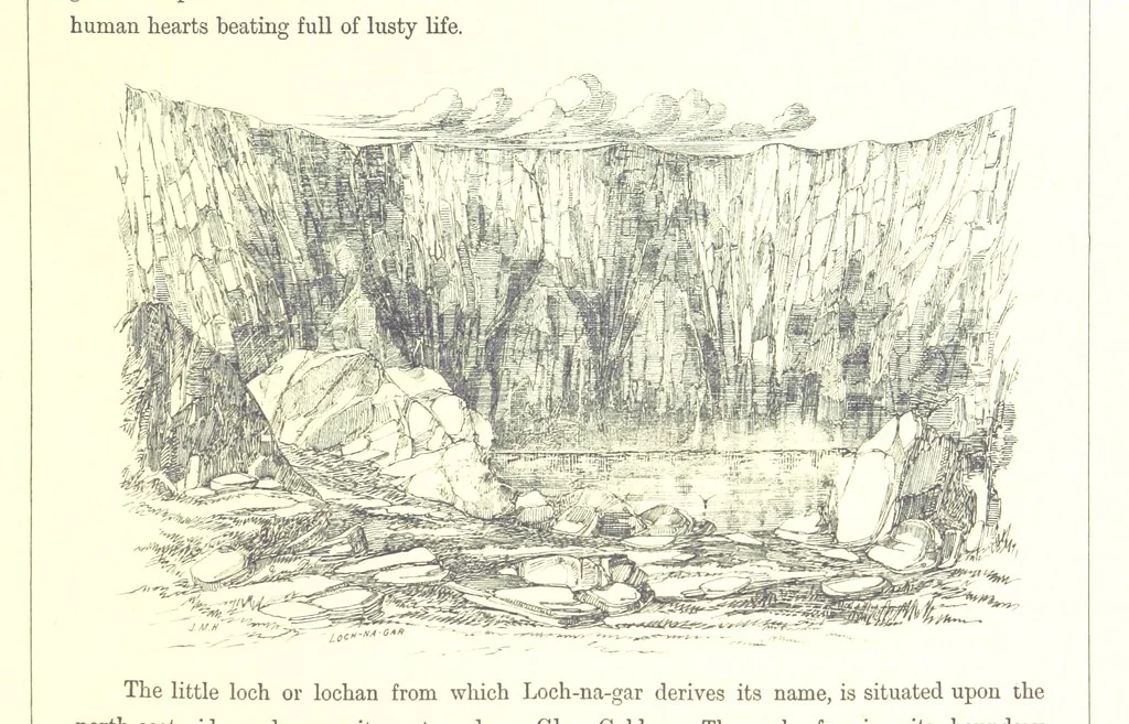 An illustration from The Scenery of the Dee, with pen and pencil. Illustrated by A. Gibb ..., further illustrated and described by J. M. H, 1884, leaf 115