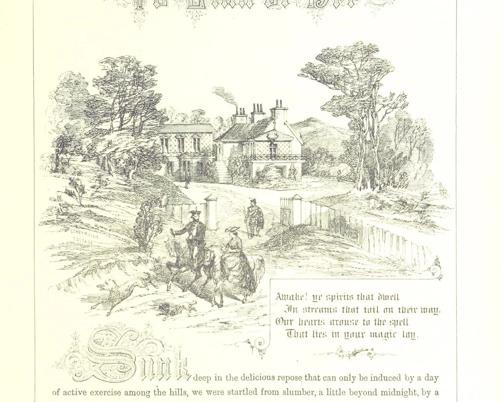 An illustration from The Scenery of the Dee, with pen and pencil. Illustrated by A. Gibb ..., further illustrated and described by J. M. H, 1884, leaf 125