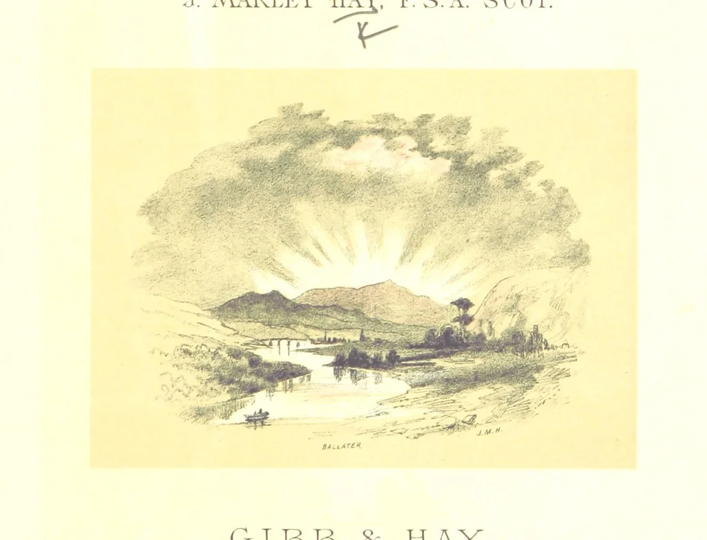An illustration from The Scenery of the Dee, with pen and pencil. Illustrated by A. Gibb ..., further illustrated and described by J. M. H, 1884, leaf 13
