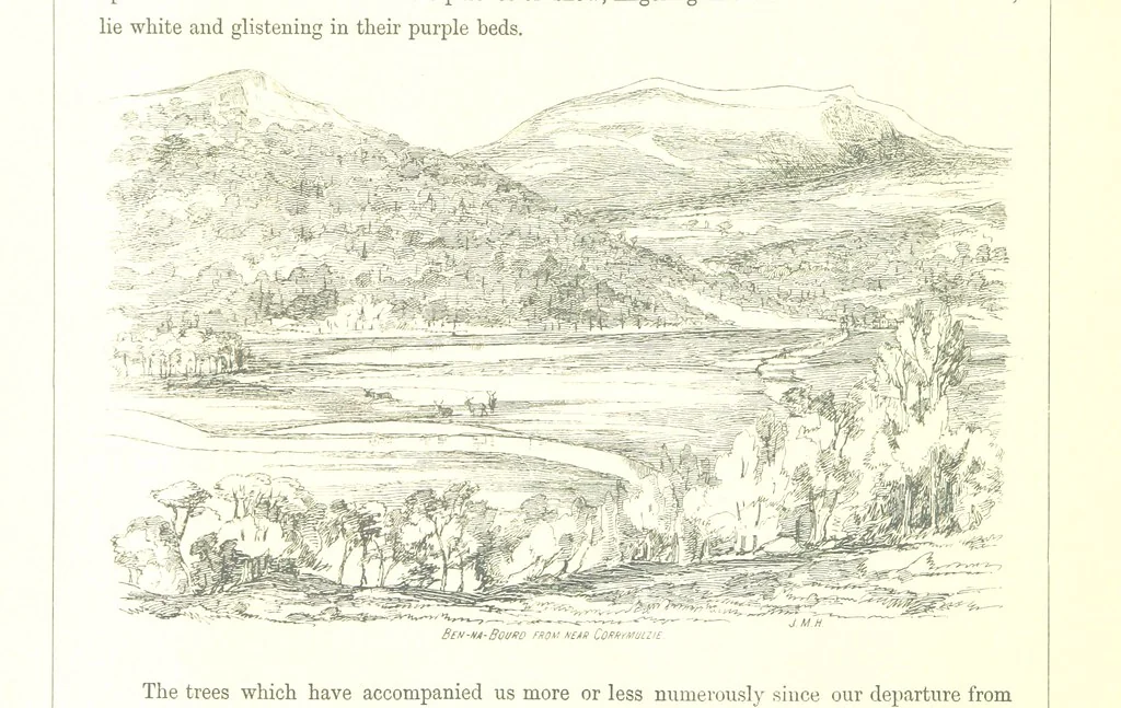 An illustration from The Scenery of the Dee, with pen and pencil. Illustrated by A. Gibb ..., further illustrated and described by J. M. H, 1884, leaf 132