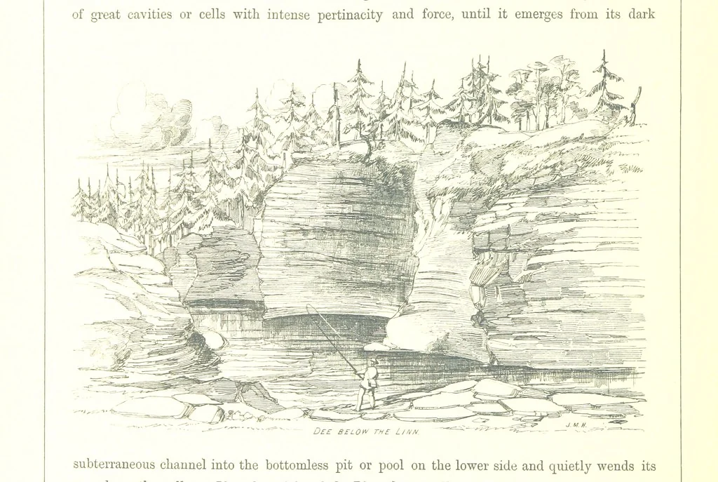 An illustration from The Scenery of the Dee, with pen and pencil. Illustrated by A. Gibb ..., further illustrated and described by J. M. H, 1884, leaf 144