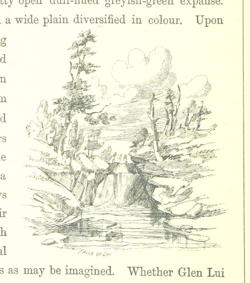 An illustration from The Scenery of the Dee, with pen and pencil. Illustrated by A. Gibb ..., further illustrated and described by J. M. H, 1884, leaf 152