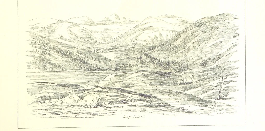An illustration from The Scenery of the Dee, with pen and pencil. Illustrated by A. Gibb ..., further illustrated and described by J. M. H, 1884, leaf 165