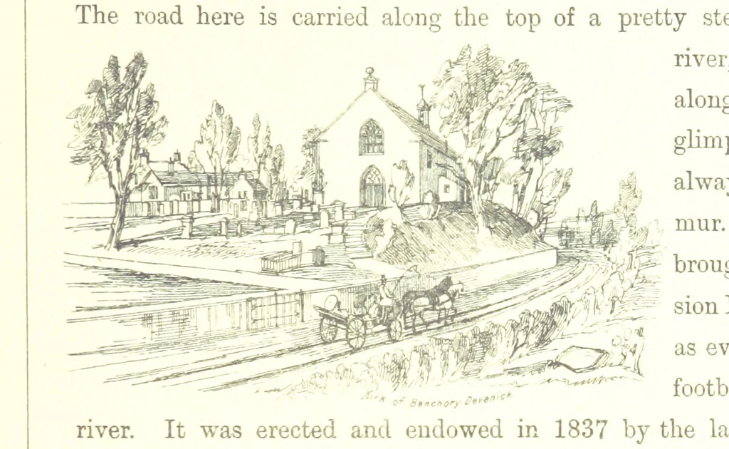 An illustration from The Scenery of the Dee, with pen and pencil. Illustrated by A. Gibb ..., further illustrated and described by J. M. H, 1884, leaf 35