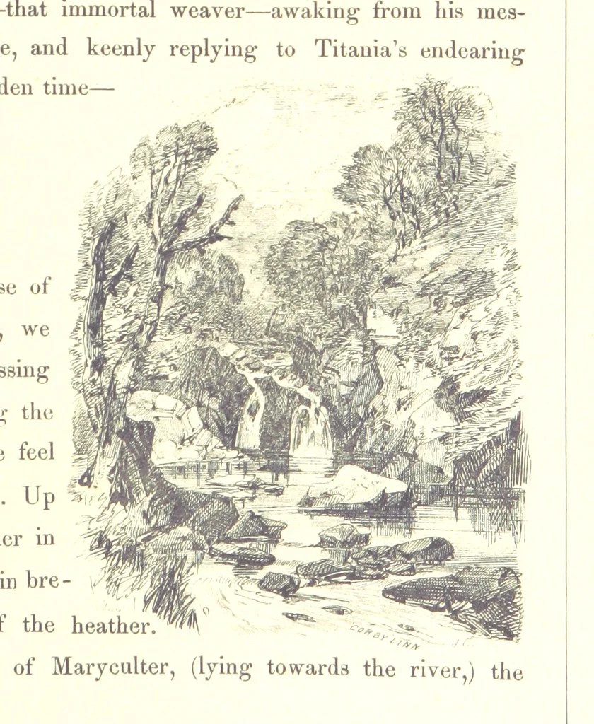 An illustration from The Scenery of the Dee, with pen and pencil. Illustrated by A. Gibb ..., further illustrated and described by J. M. H, 1884, leaf 39