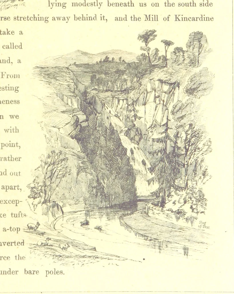 An illustration from The Scenery of the Dee, with pen and pencil. Illustrated by A. Gibb ..., further illustrated and described by J. M. H, 1884, leaf 61