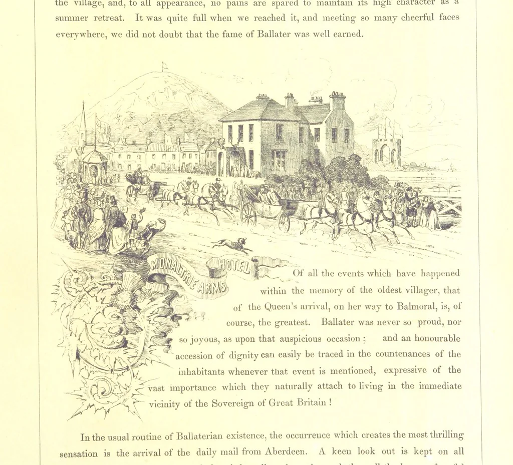 An illustration from The Scenery of the Dee, with pen and pencil. Illustrated by A. Gibb ..., further illustrated and described by J. M. H, 1884, leaf 73