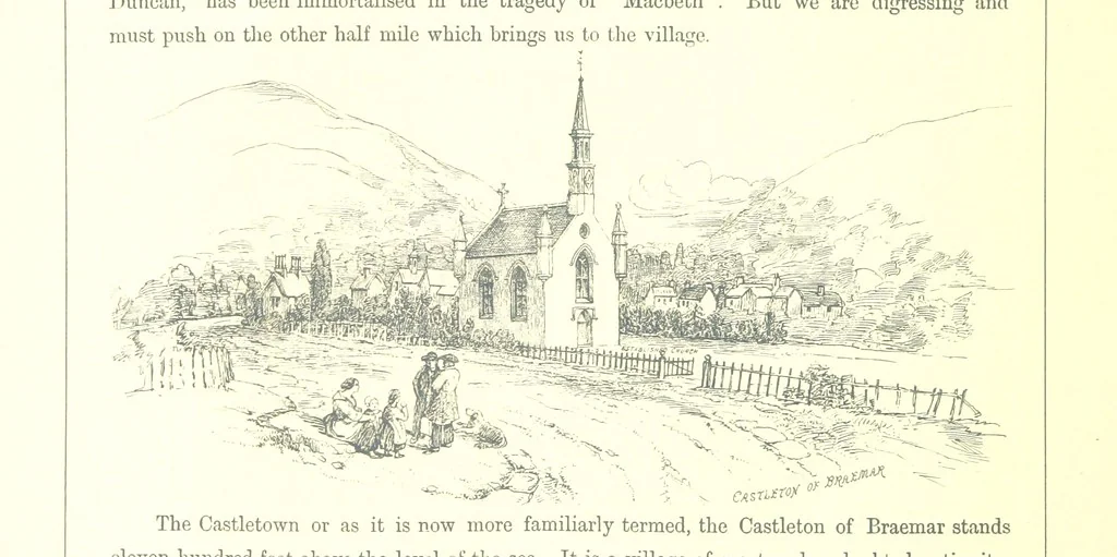 An illustration from The Scenery of the Dee, with pen and pencil. Illustrated by A. Gibb ..., further illustrated and described by J. M. H, 1884, leaf 98