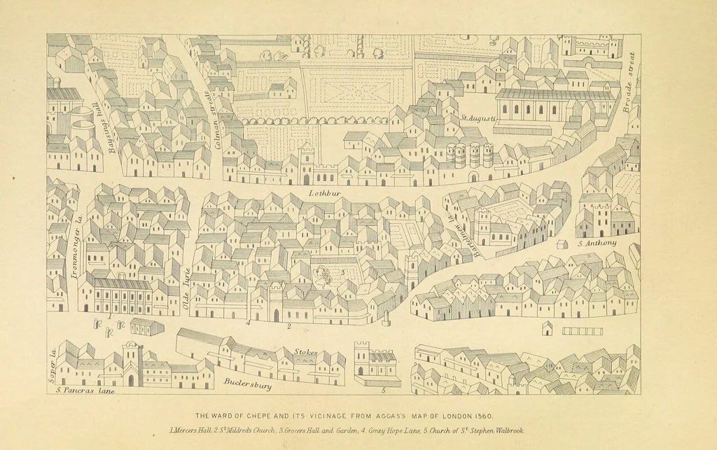 An illustration from Some account of the Worshipful Company of Grocers, of the City of London. [With an Appendix, 1854, leaf 101