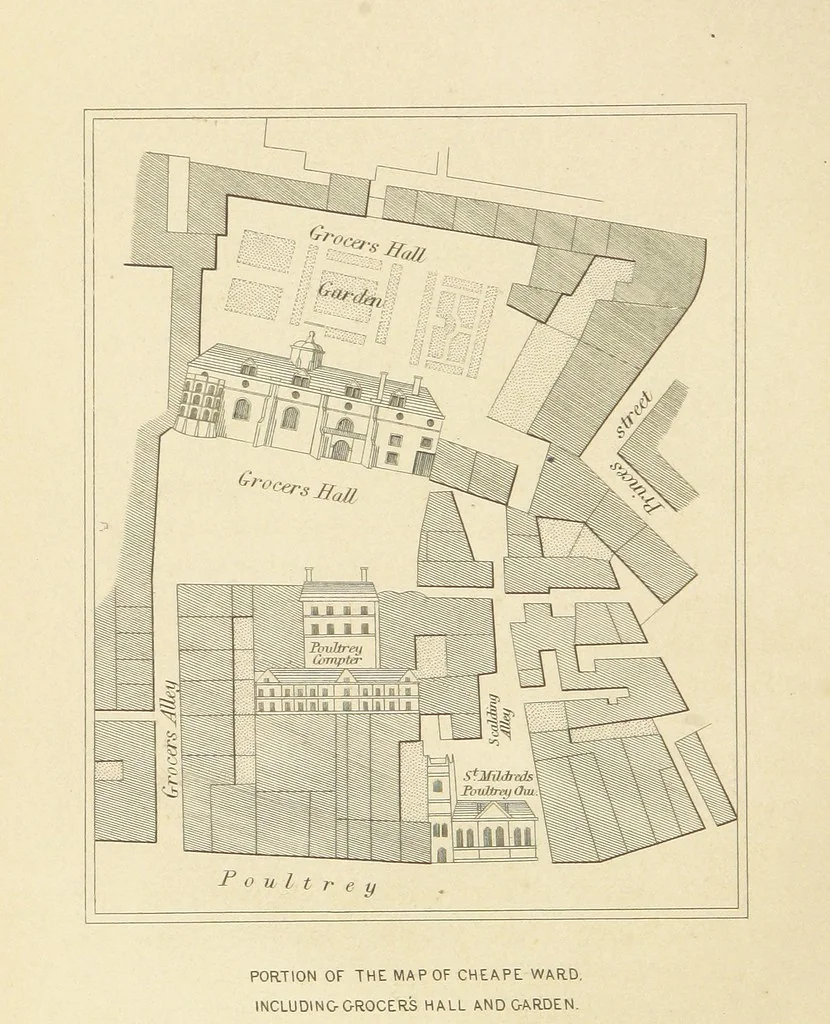 An illustration from Some account of the Worshipful Company of Grocers, of the City of London. [With an Appendix, 1854, leaf 62