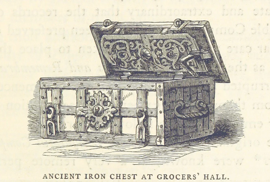 An illustration from Some account of the Worshipful Company of Grocers, of the City of London. [With an Appendix, 1854, leaf 69