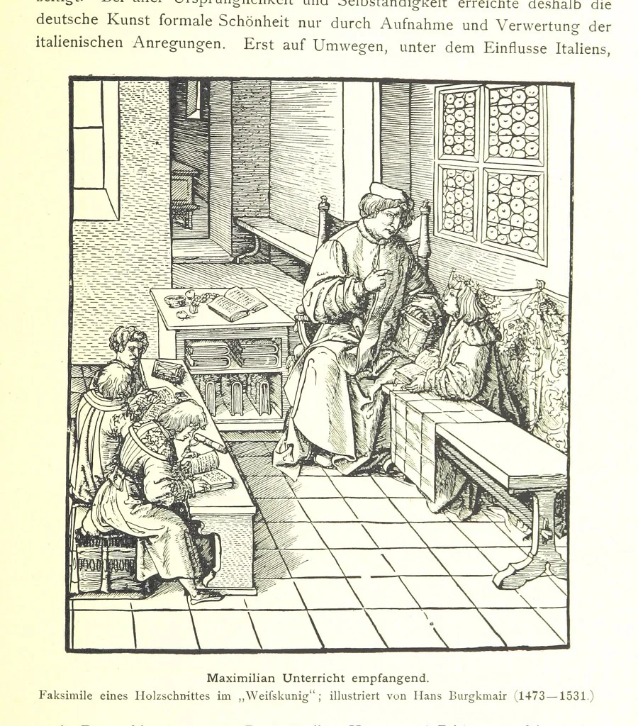 An illustration from Kulturgeschichte ... Vierte Auflage. Neu bearbeitet von M. von Brandt [and others], etc, 1896, leaf 129