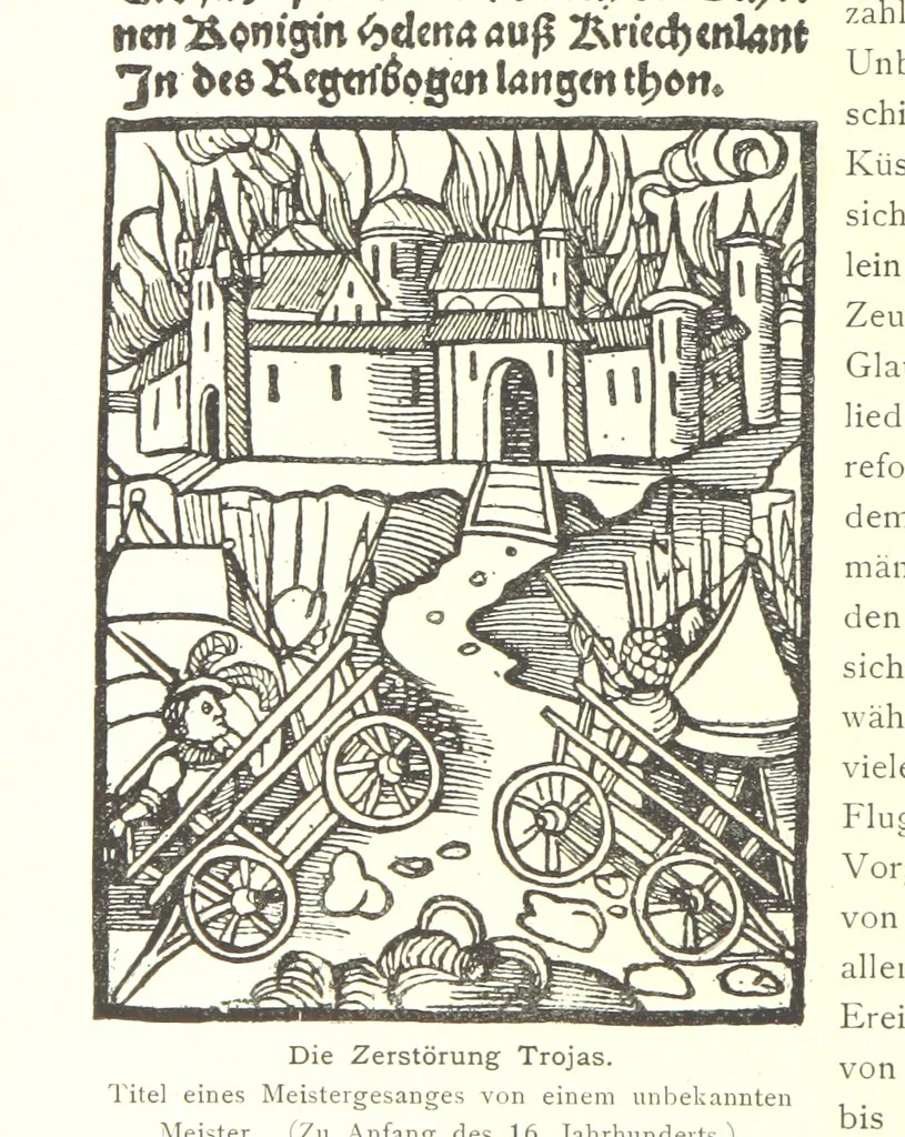 An illustration from Kulturgeschichte ... Vierte Auflage. Neu bearbeitet von M. von Brandt [and others], etc, 1896, leaf 158