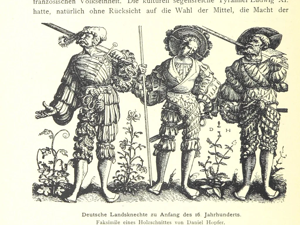 An illustration from Kulturgeschichte ... Vierte Auflage. Neu bearbeitet von M. von Brandt [and others], etc, 1896, leaf 212