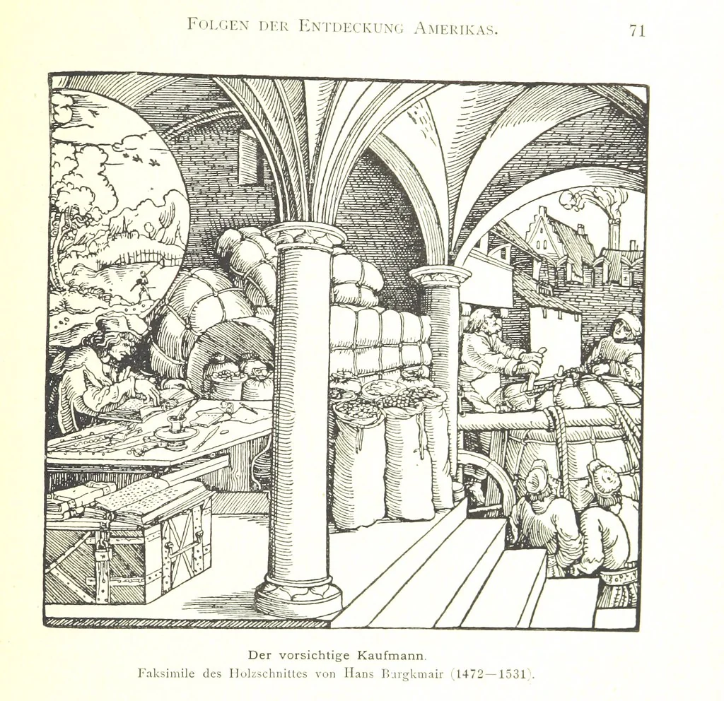 An illustration from Kulturgeschichte ... Vierte Auflage. Neu bearbeitet von M. von Brandt [and others], etc, 1896, leaf 81