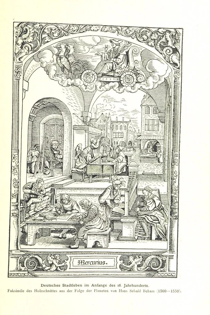 An illustration from Kulturgeschichte ... Vierte Auflage. Neu bearbeitet von M. von Brandt [and others], etc, 1896, leaf 85
