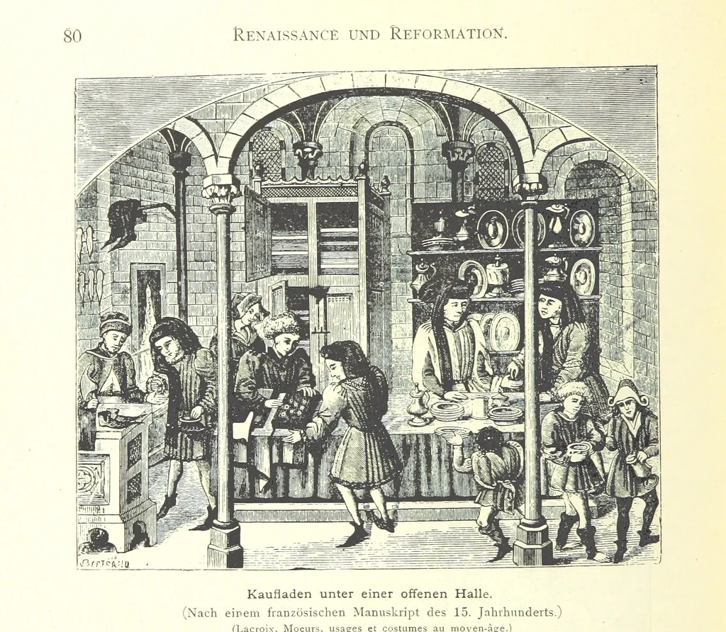 An illustration from Kulturgeschichte ... Vierte Auflage. Neu bearbeitet von M. von Brandt [and others], etc, 1896, leaf 90