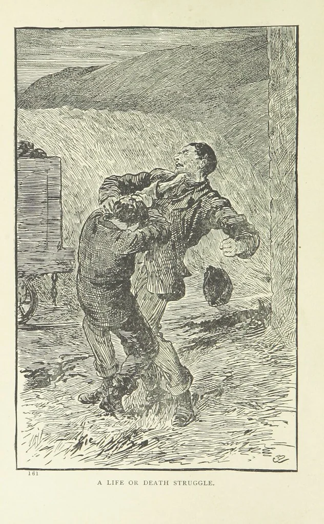 An illustration from Facing Death: or, the Hero of the Vaughan Pit. A tale of the coal mines, 1897, leaf 124