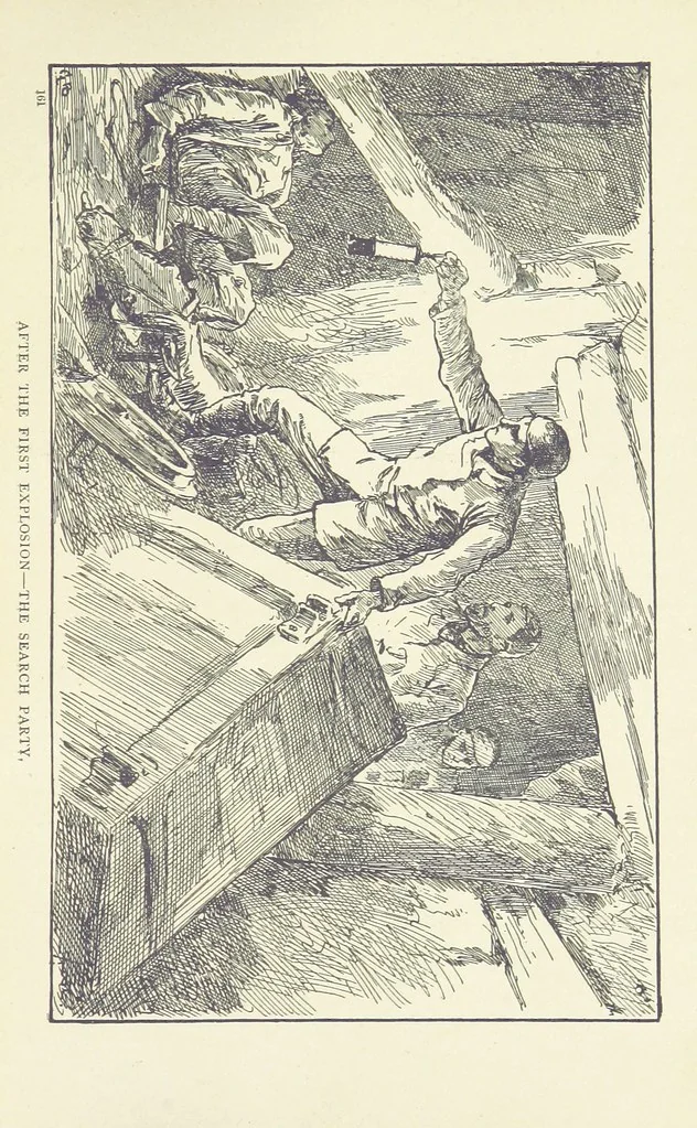 An illustration from Facing Death: or, the Hero of the Vaughan Pit. A tale of the coal mines, 1897, leaf 253