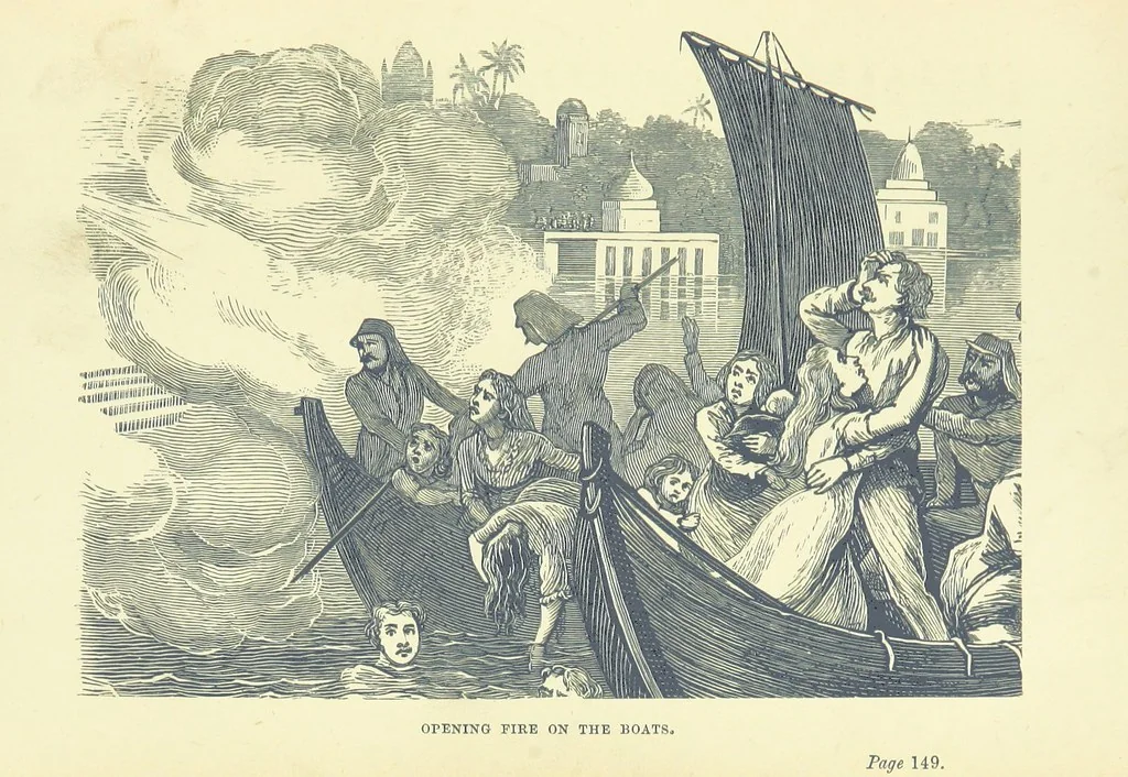 An illustration from In Times of Peril. A tale of India ... With ... illustrations, 1883, leaf 165