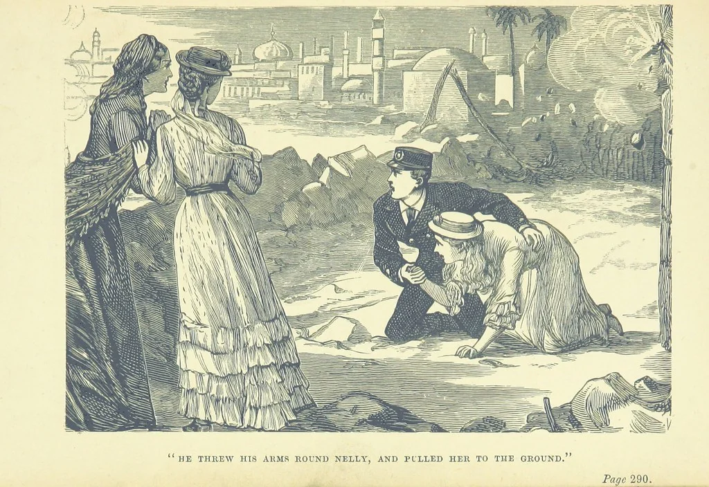 An illustration from In Times of Peril. A tale of India ... With ... illustrations, 1883, leaf 327