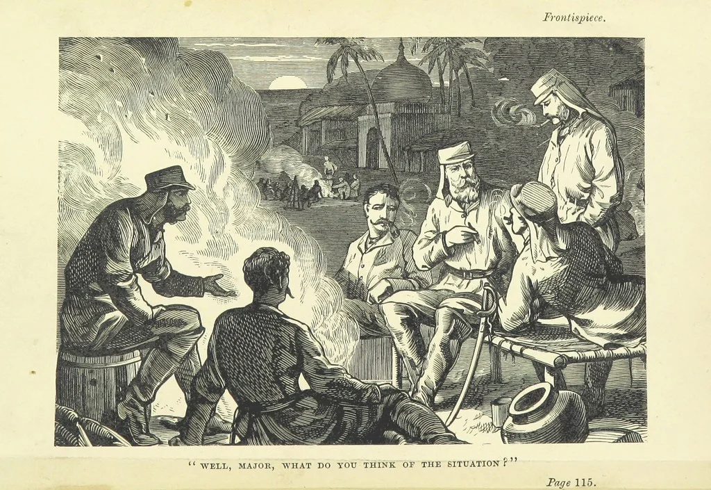 An illustration from In Times of Peril. A tale of India ... With ... illustrations, 1883, leaf 8