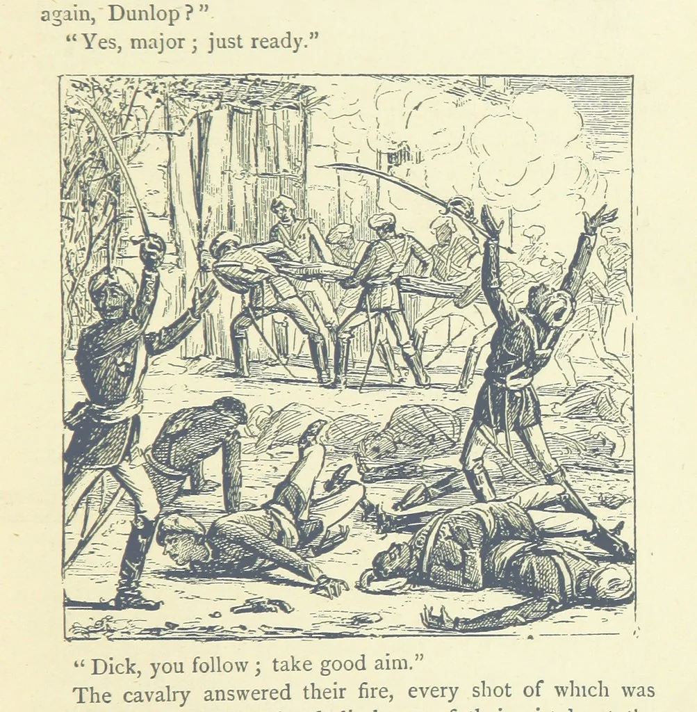 An illustration from In Times of Peril. A tale of India ... With ... illustrations, 1883, leaf 89
