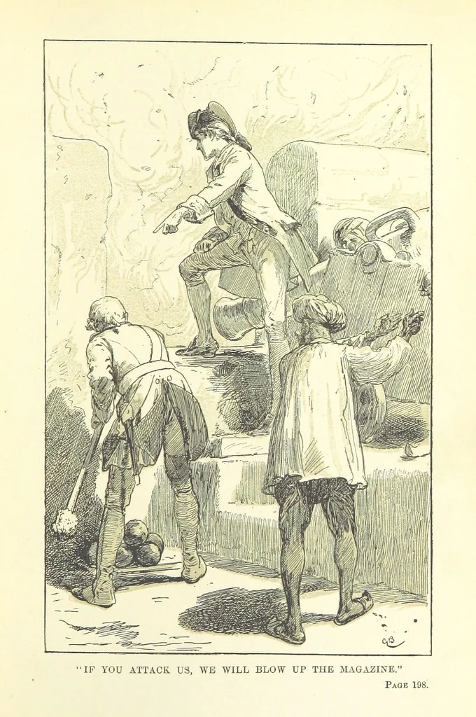 An illustration from With Clive in India: or the Beginnings of an Empire, etc, 1884, leaf 217
