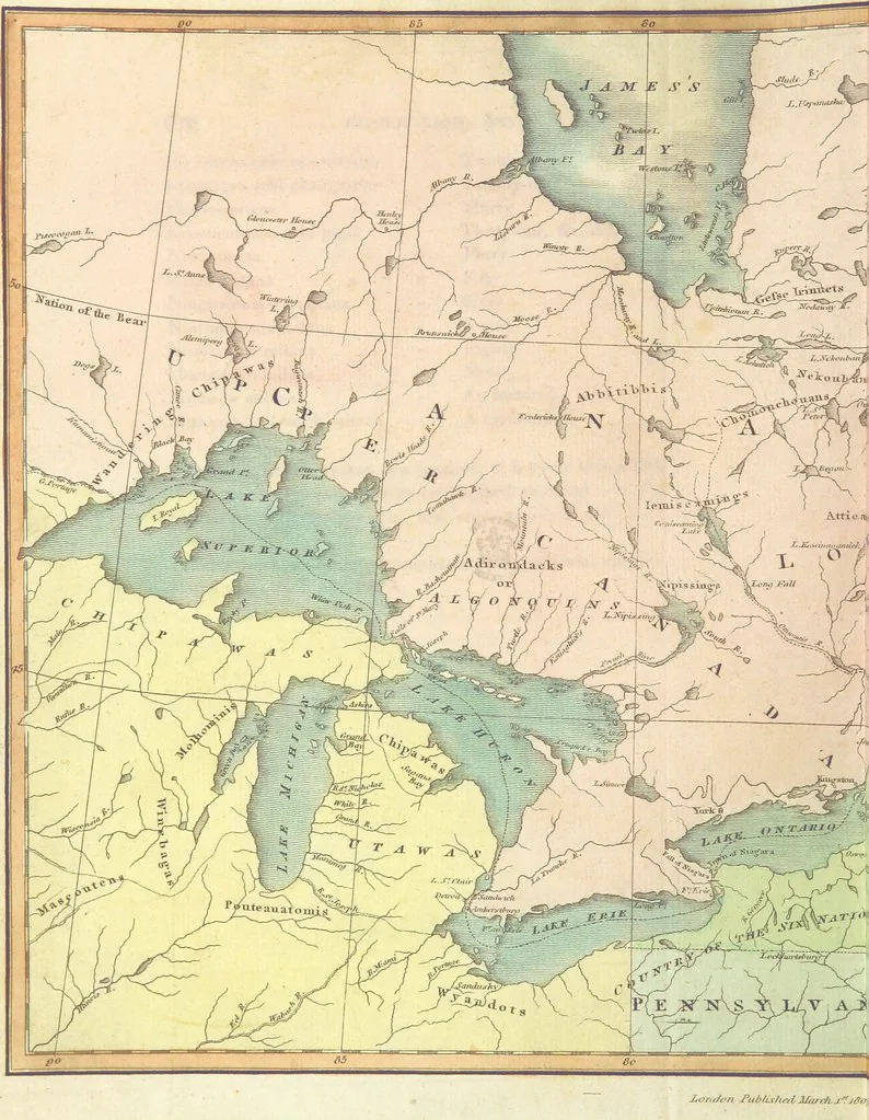 An illustration from Travels through the Canadas, ... to which is subjoined a comparative view of the manners and customs of several of the Indian nations of North and South America, etc, 1807, leaf 692