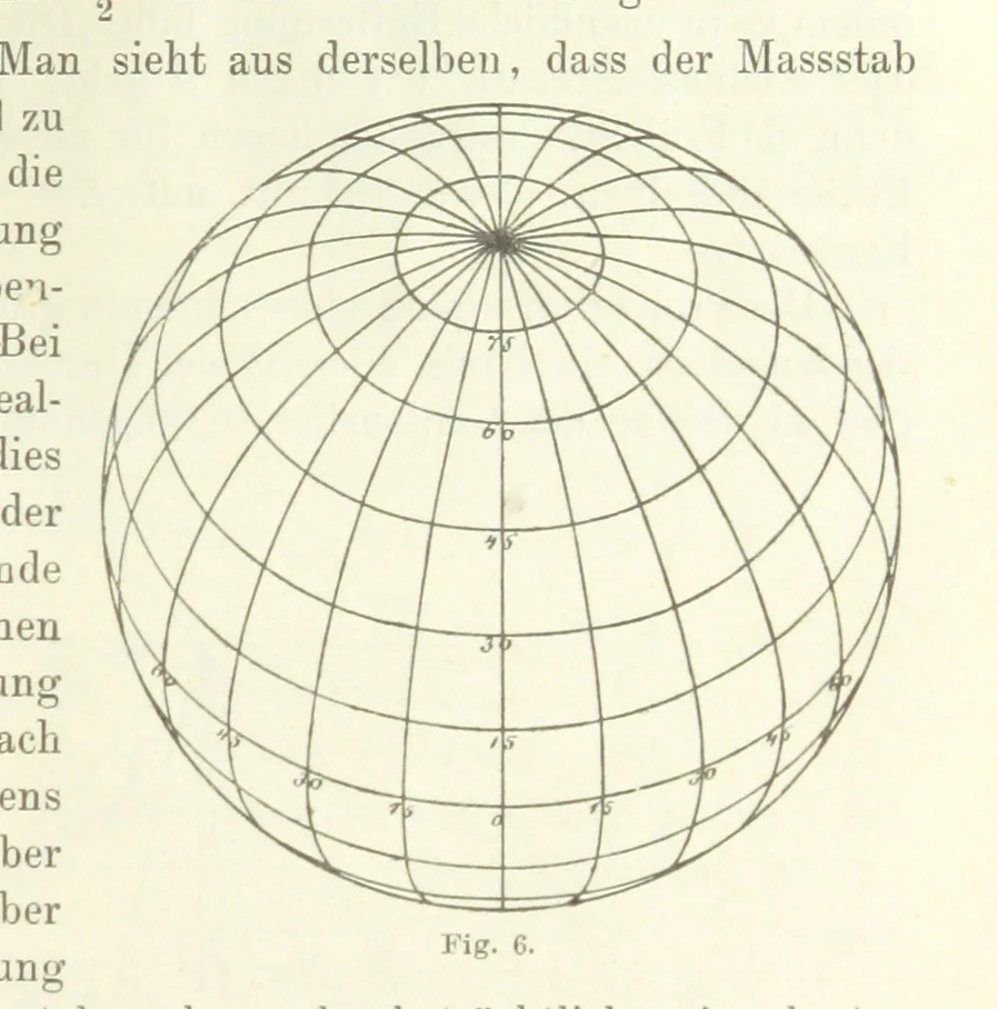 An illustration from Lehrbuch der Landkartenprojektionen, 1885, leaf 49