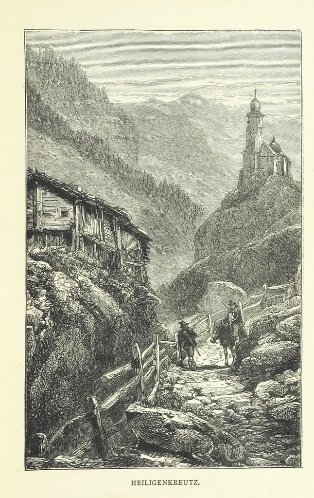An illustration from Rambles and scrambles in the Tyrol. By E. R. H. [i.e. E. R. Hill.] [With two chapters contributed by Henry Hill, 1885, leaf 81