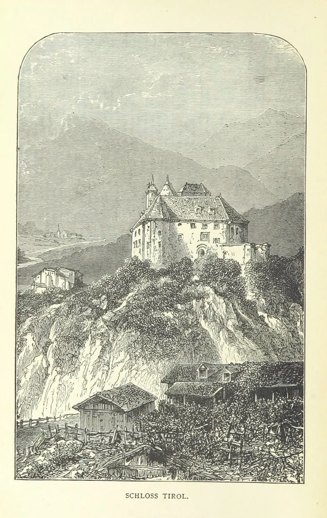 An illustration from Rambles and scrambles in the Tyrol. By E. R. H. [i.e. E. R. Hill.] [With two chapters contributed by Henry Hill, 1885, leaf 96