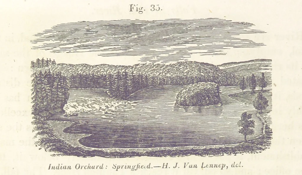 An illustration from Sketch of the scenery of Massachusetts. With plates. From the Geological Report of Prof. Hitchcock, 1842, leaf 90