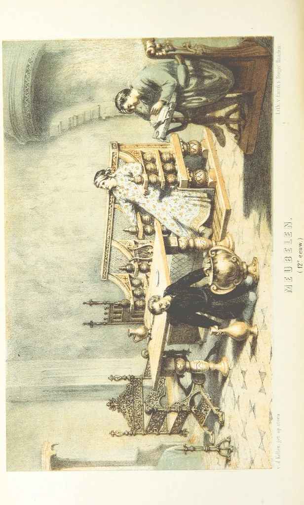 An illustration from Ons voorgeslacht in zijn dagelyksch leven geschilderd, 1859, leaf 434