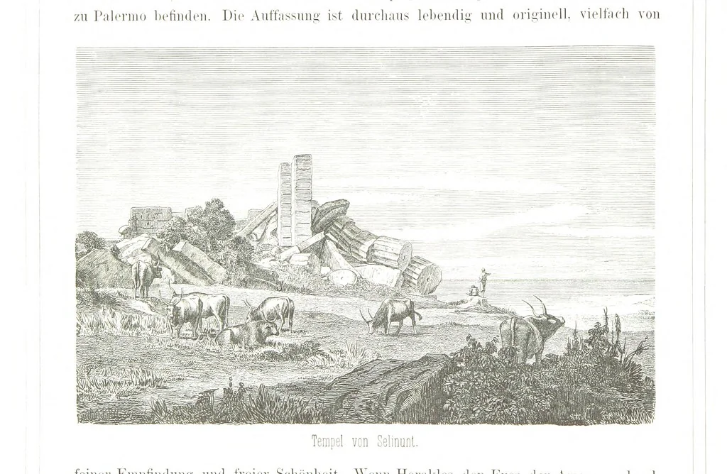 An illustration from Sicilien, Schilderungen aus Gegenwart und Vergangenheit ... Mit 36 Originalzeichungen von A. Metzener. In Holzschnitt ausgeführt durch die xylographische Anstalt von R. Brend'amour & Comp. in Düsseldorf, 1870, leaf 152