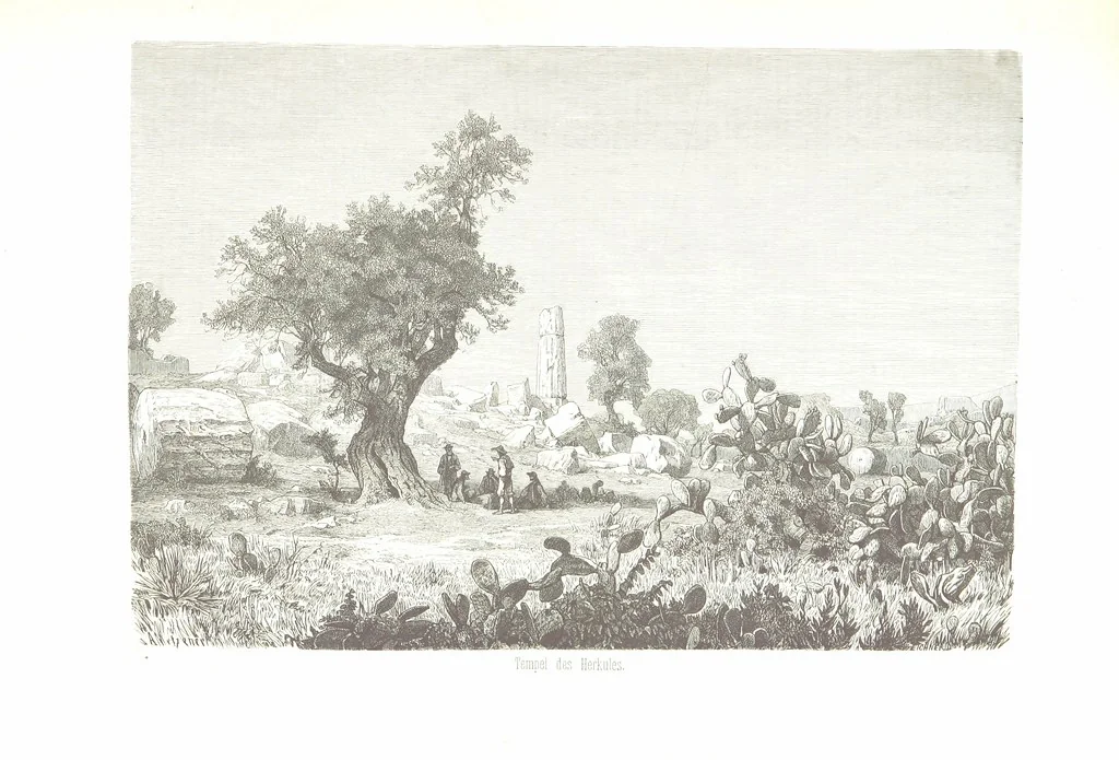 An illustration from Sicilien, Schilderungen aus Gegenwart und Vergangenheit ... Mit 36 Originalzeichungen von A. Metzener. In Holzschnitt ausgeführt durch die xylographische Anstalt von R. Brend'amour & Comp. in Düsseldorf, 1870, leaf 193