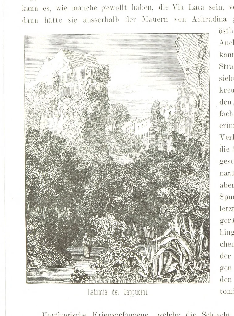 An illustration from Sicilien, Schilderungen aus Gegenwart und Vergangenheit ... Mit 36 Originalzeichungen von A. Metzener. In Holzschnitt ausgeführt durch die xylographische Anstalt von R. Brend'amour & Comp. in Düsseldorf, 1870, leaf 268