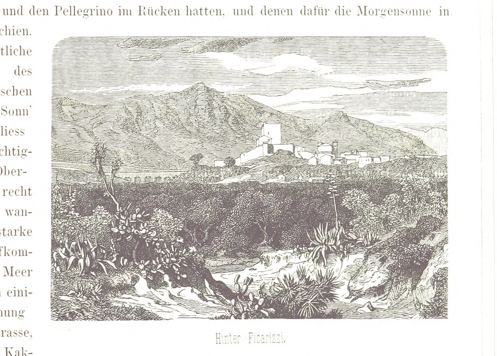 An illustration from Sicilien, Schilderungen aus Gegenwart und Vergangenheit ... Mit 36 Originalzeichungen von A. Metzener. In Holzschnitt ausgeführt durch die xylographische Anstalt von R. Brend'amour & Comp. in Düsseldorf, 1870, leaf 89