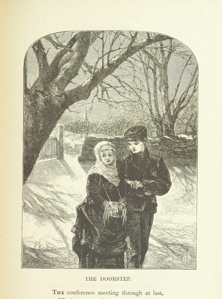 An illustration from Illustrated Library of favorite Song. Based upon folk songs. ... With an introduction, and edited by J. G. Holland ... Illustrated with ... engravings, ... after designs by Church, Johnson, etc, 1873, leaf 209