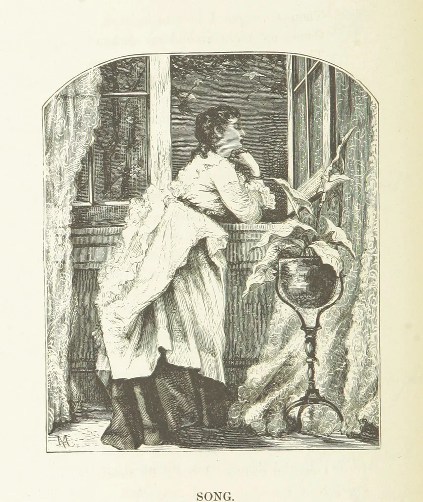 An illustration from Illustrated Library of favorite Song. Based upon folk songs. ... With an introduction, and edited by J. G. Holland ... Illustrated with ... engravings, ... after designs by Church, Johnson, etc, 1873, leaf 320