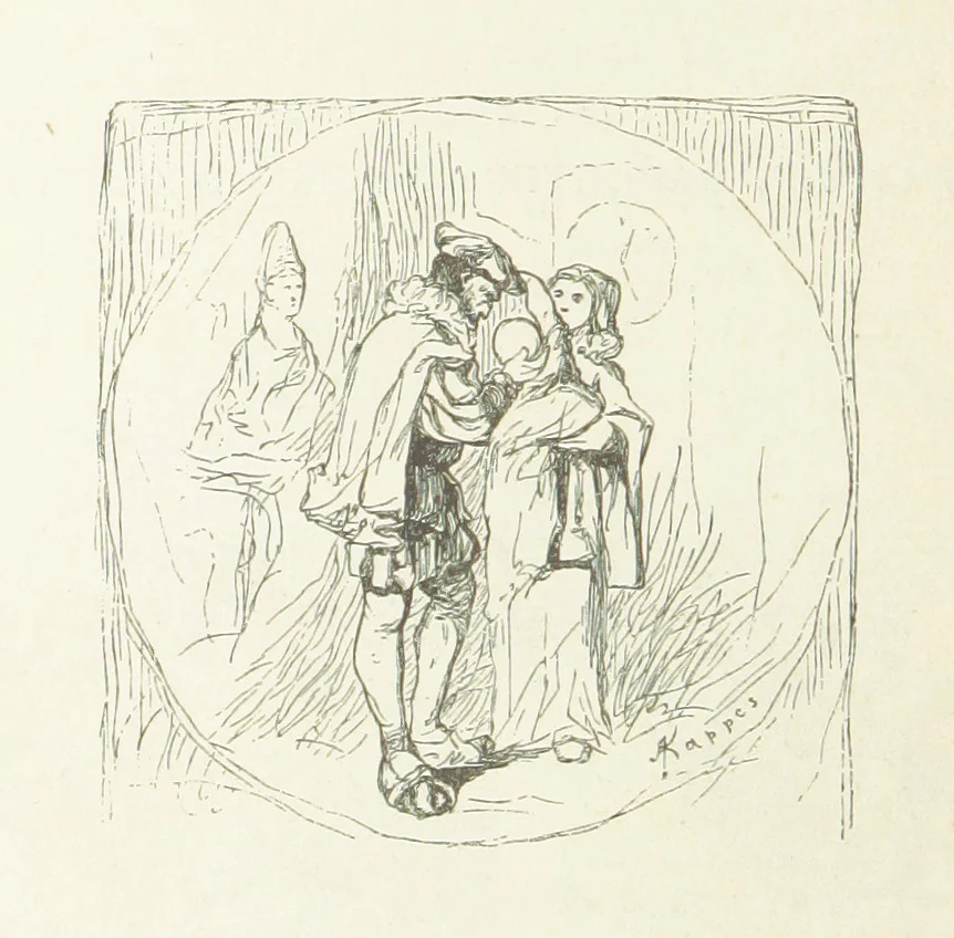 An illustration from Illustrated Library of favorite Song. Based upon folk songs. ... With an introduction, and edited by J. G. Holland ... Illustrated with ... engravings, ... after designs by Church, Johnson, etc, 1873, leaf 384